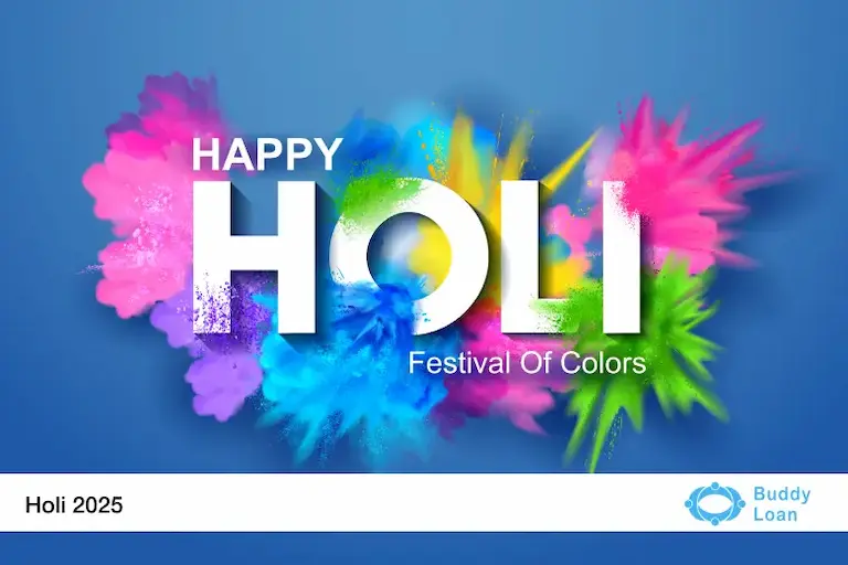 An colourful Image shown of Holi in 2025